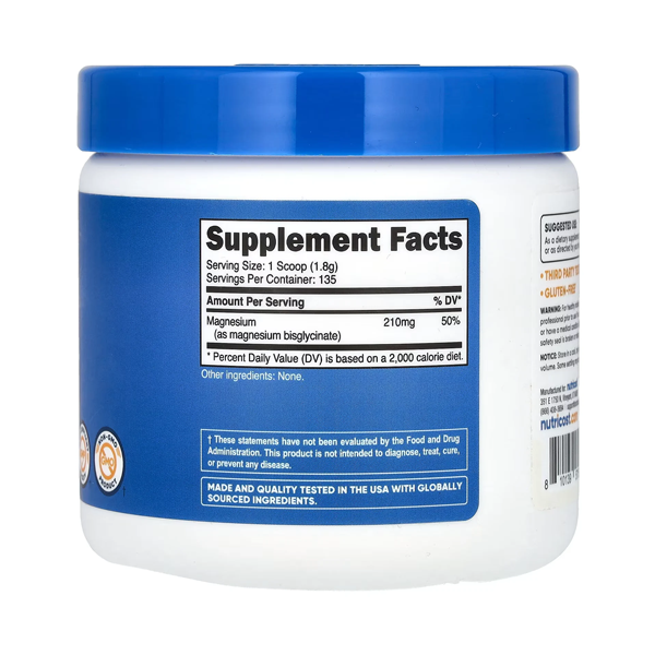 NUTRICOST - GLICINATO DE MAGNESIO 250G 135 SERV - Image 2
